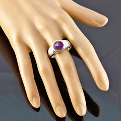 India Gemstone Mystic Quartz Sterling Silver Ring Copper Jewelry