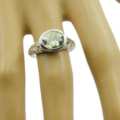 Inviting Gems Green Amethyst Sterling Silver Ring Great Selling Item