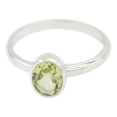 Junoesque Stone Lemon Quartz Solid Silver Rings Sweet 16 Jewelry
