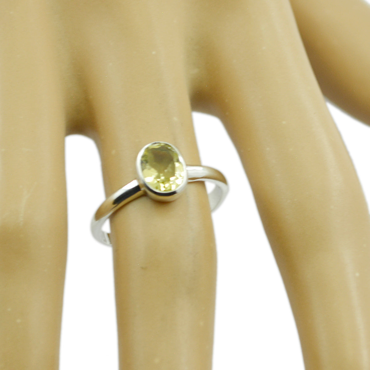 Junoesque Stone Lemon Quartz Solid Silver Rings Sweet 16 Jewelry