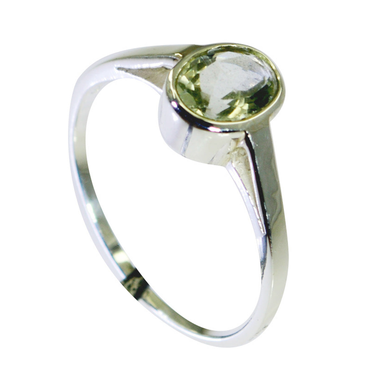 Lovesome Stone Green Amethyst Sterling Silver Ring Halloween Gift