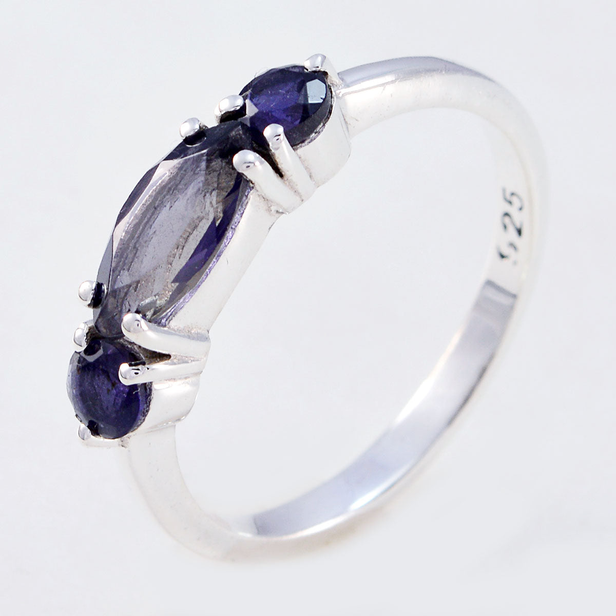 Luscious Gemstone Iolite Solid Silver Rings Mother Daughter Jewelry