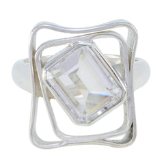 Luscious Gemstones Crystal Quartz Sterling Silver Ring 925 Jewelry
