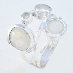 Magnificent Gemstone Rainbow Moonstone 925 Silver Rings Handmades