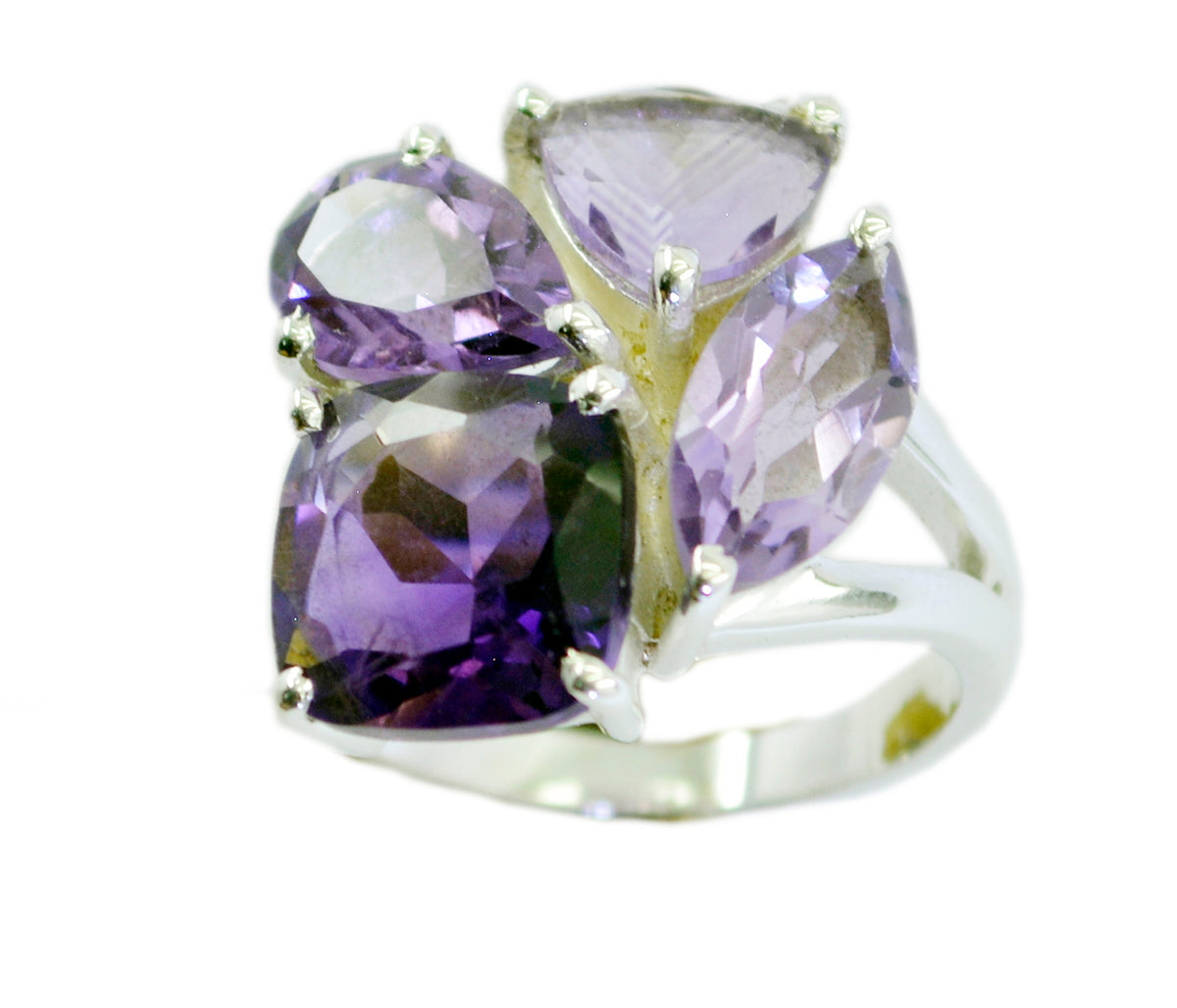Magnificent Gemstones Amethyst Solid Silver Rings Cleaning Jewelry