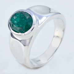 Natural Gems Indianemerald Sterling Silver Ring Jewelry For Men