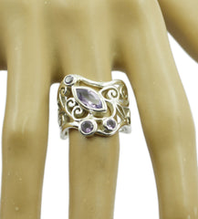Nice Gem Amethyst 925 Sterling Silver Ring December Birthstone Jewelry