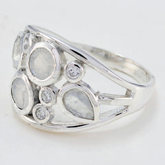 Nice Gems Rainbow Moonstone 925 Sterling Silver Ring Head Jewelry