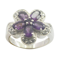 Nice Gemstones Amethyst 925 Sterling Silver Ring Filigree Jewelry