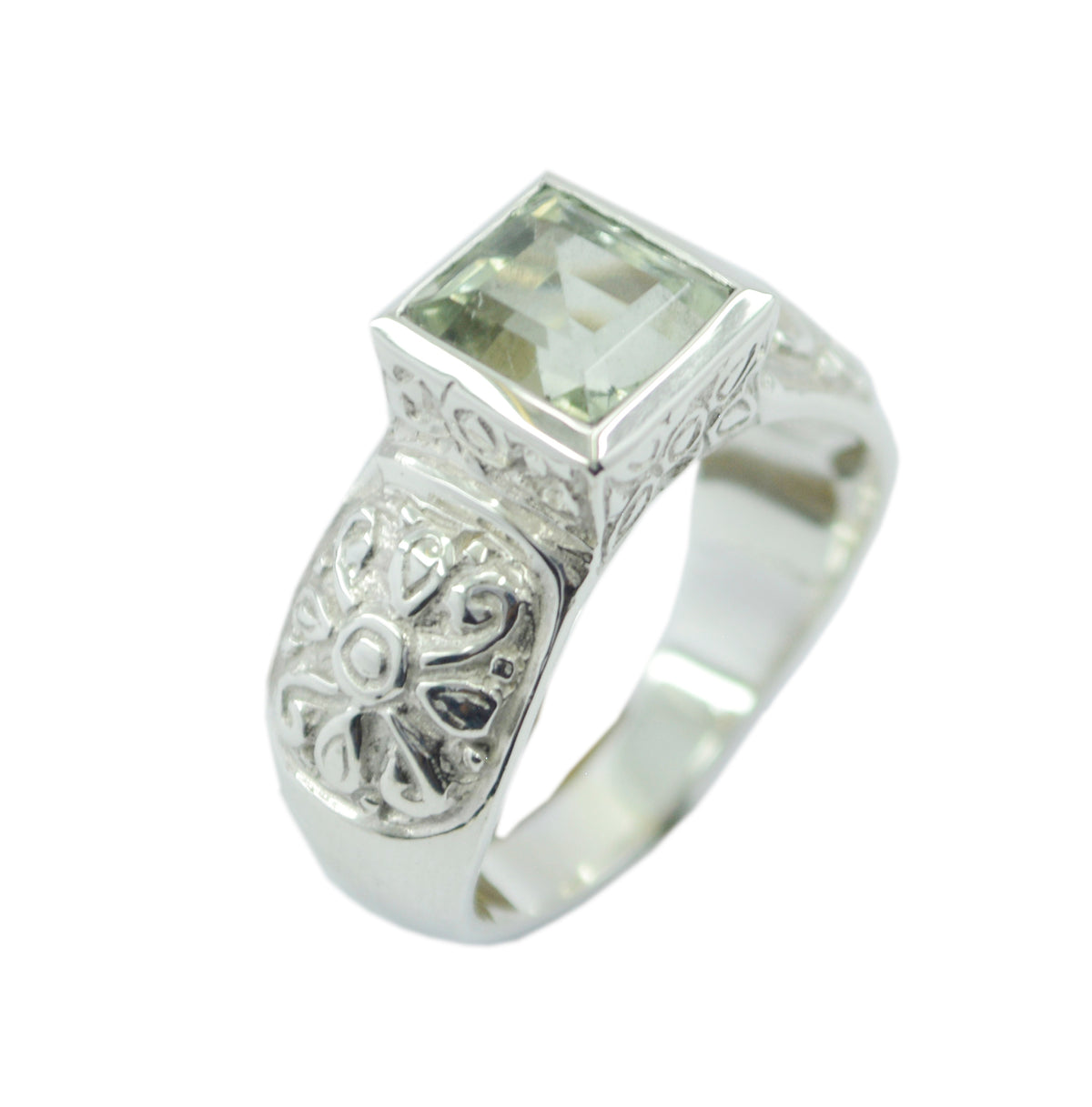 Nice Stone Green Amethyst 925 Silver Ring Honolulu Jewelry Company