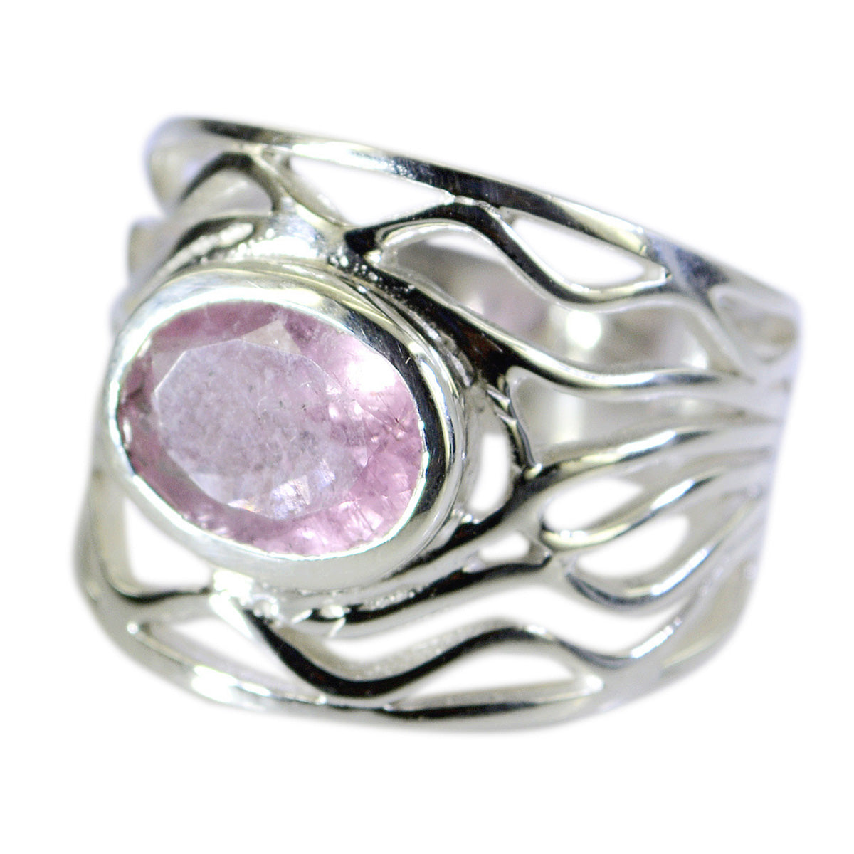 Nice Stone Tourmaline 925 Sterling Silver Ring Mother Daughter Jewelry