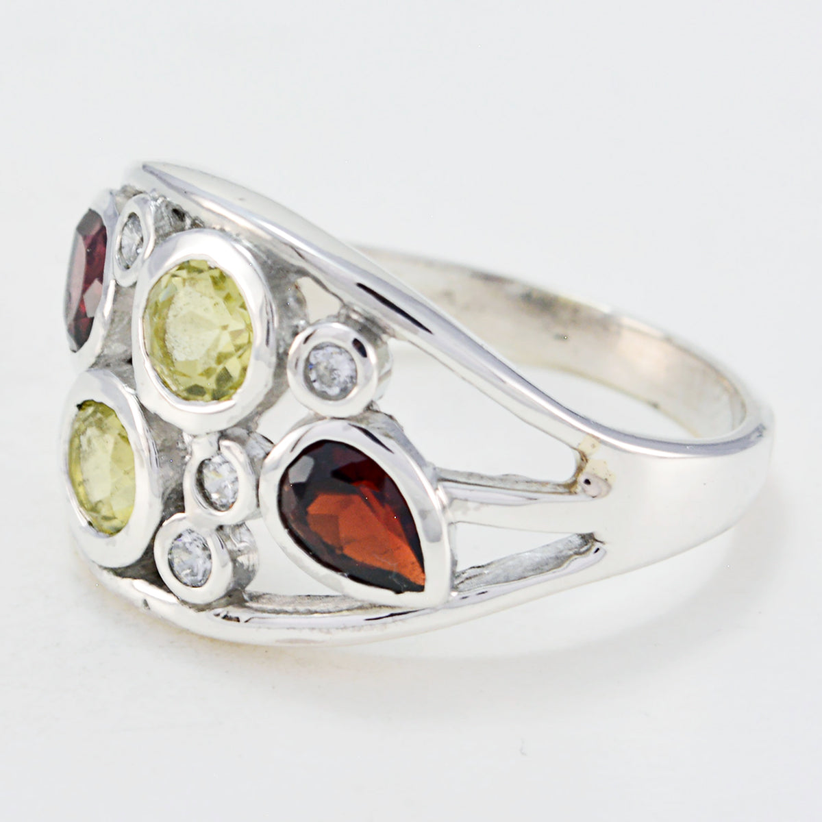 Pleasing Gem Multi Stone Sterling Silver Ring Best Jewelry Stores