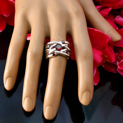 Pleasing Gemstone Garnet Solid Silver Ring Fashion Jewelry Wholesale