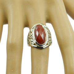 Presentable Gems Red Onyx 925 Silver Rings Hollywood Body Jewelry
