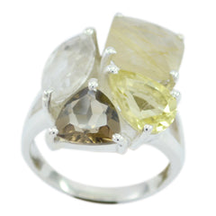 Pulchritudinous Gemstones Multi Stone 925 Silver Ring Birthstone