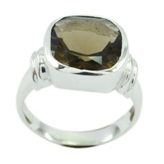 Pulchritudinous Gemstones Smoky Quartz Solid Silver Ring Jewelry Safes
