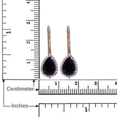 Riyo atemberaubender Sterlingsilber-Ohrring für Damen, schwarzer Onyx-Ohrring, Lünettenfassung, schwarzer Ohrring, baumelnder Ohrring