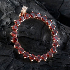 Riyo – pendentif rond en argent sterling 1080, pierre précieuse à facettes, grenat rouge, cadeau pour petite amie