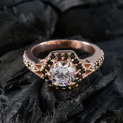 Классическое серебряное кольцо riyo с покрытием из розового золота, синий сапфир, круглая форма, закрепка зубца, ювелирные изделия ручной работы, коктейльное кольцо