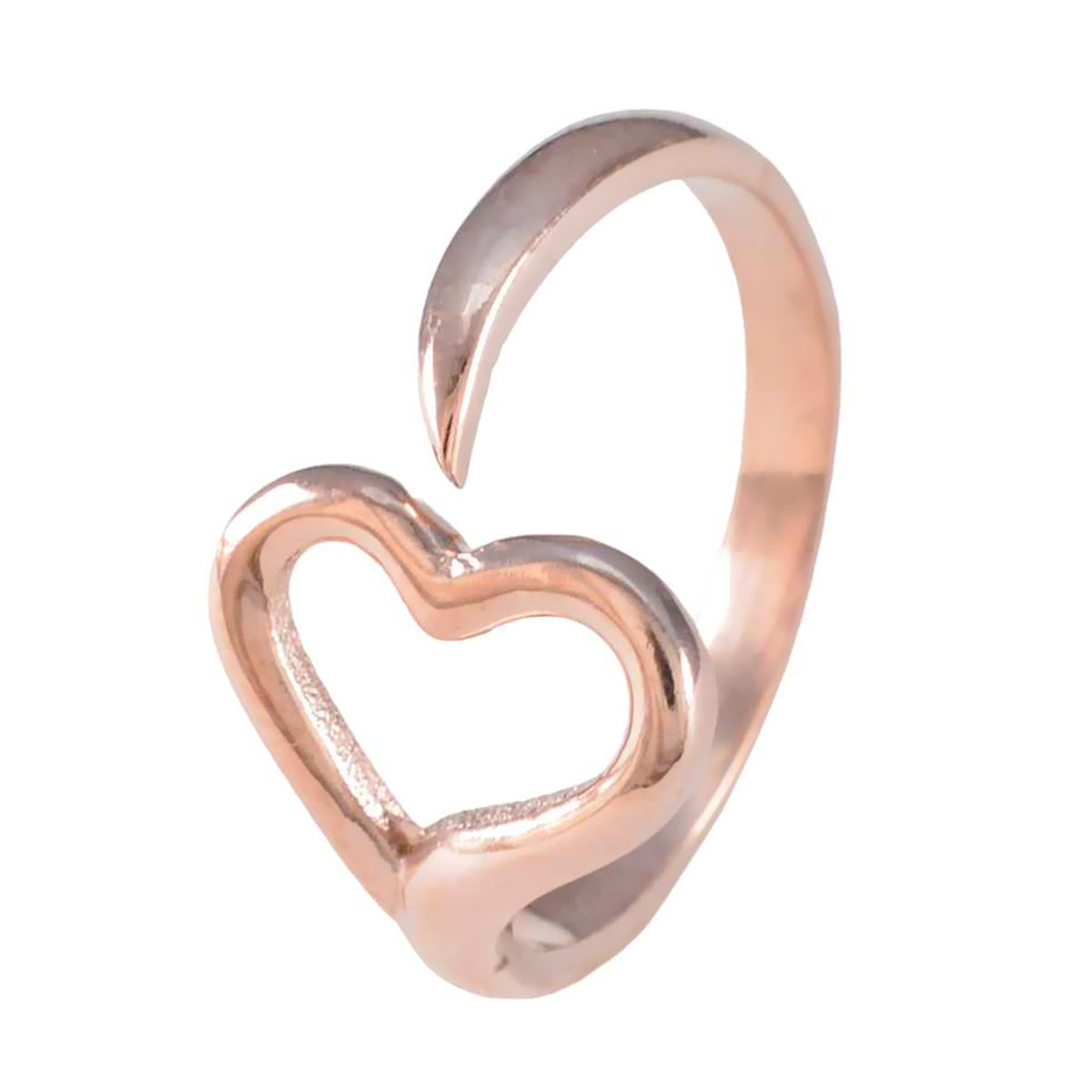 Anillo de plata riyo india con chapado en oro rosa, anillo de graduación con forma de corazón liso, joyería personalizada