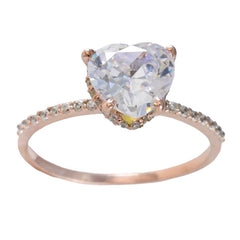 Серебряное кольцо Riyo Suppiler с покрытием из розового золота, белый камень cz в форме сердца, стильное ювелирное изделие, пасхальное кольцо