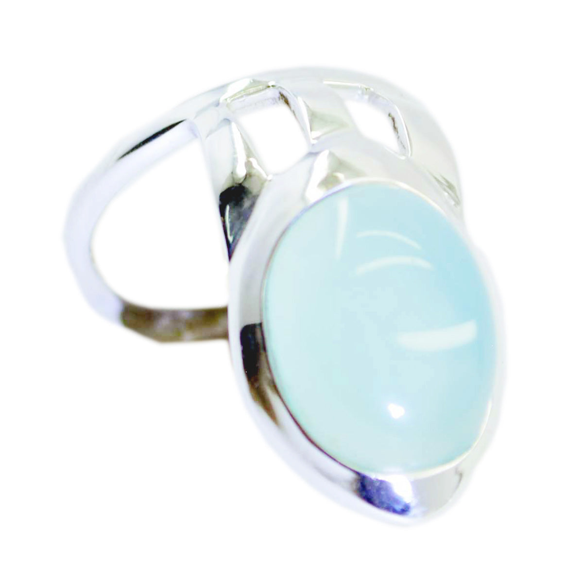 Radiant Gem Chalcedony Sterling Silver Rings Pandora Jewelry Box