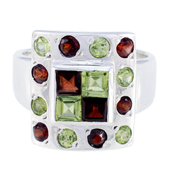 Radiant Gemstone Multi Stone 925 Sterling Silver Rings Boxing Day