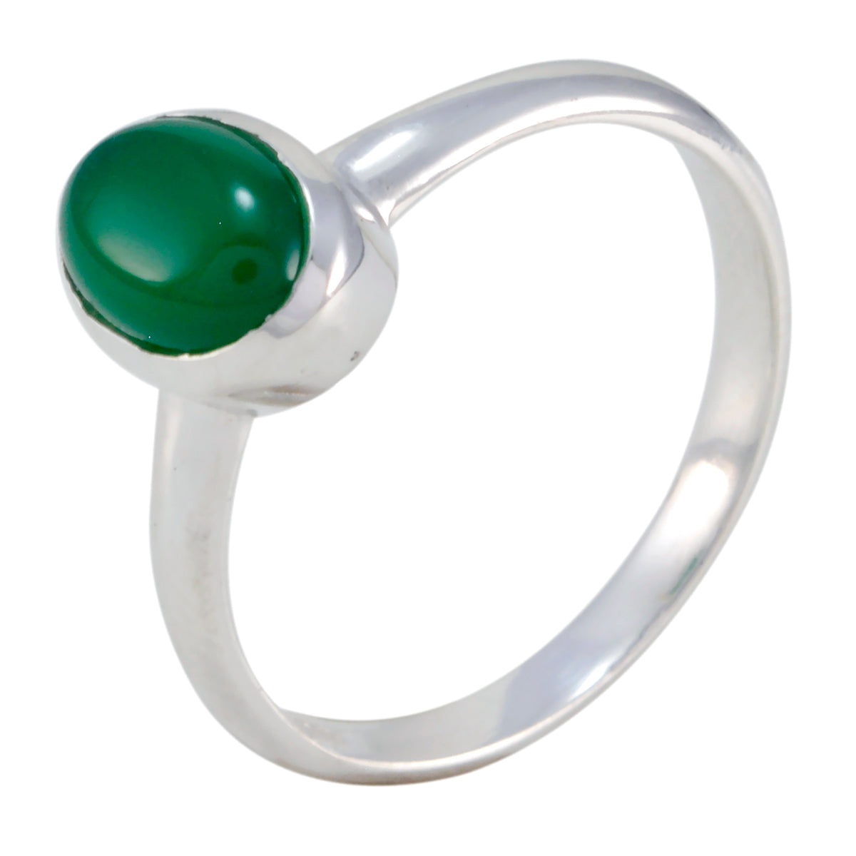 Radiant Gemstones Green Onyx Solid Silver Ring Jewelry Box Hardware
