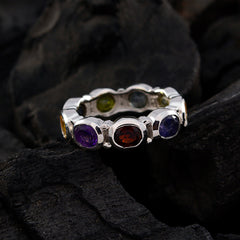 Rajasthan Gem Multi Stone Sterling Silver Ring Best Friend Jewelry
