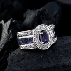 Reals Gemstones Iolite 925 Sterling Silver Rings Nautical Jewelry