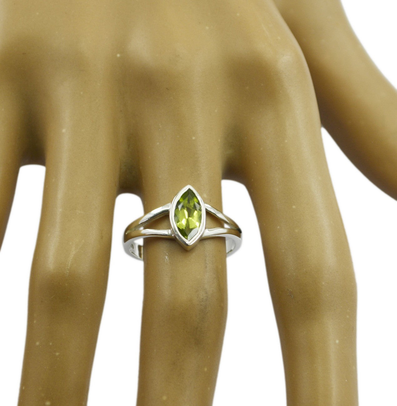 Refined Gems Peridot 925 Sterling Silver Ring Gift For Christmas Day