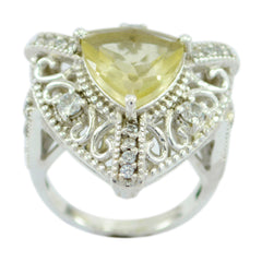 Resplendent Gems Lemon Quartz Solid Silver Ring Wedding Jewelry Sets
