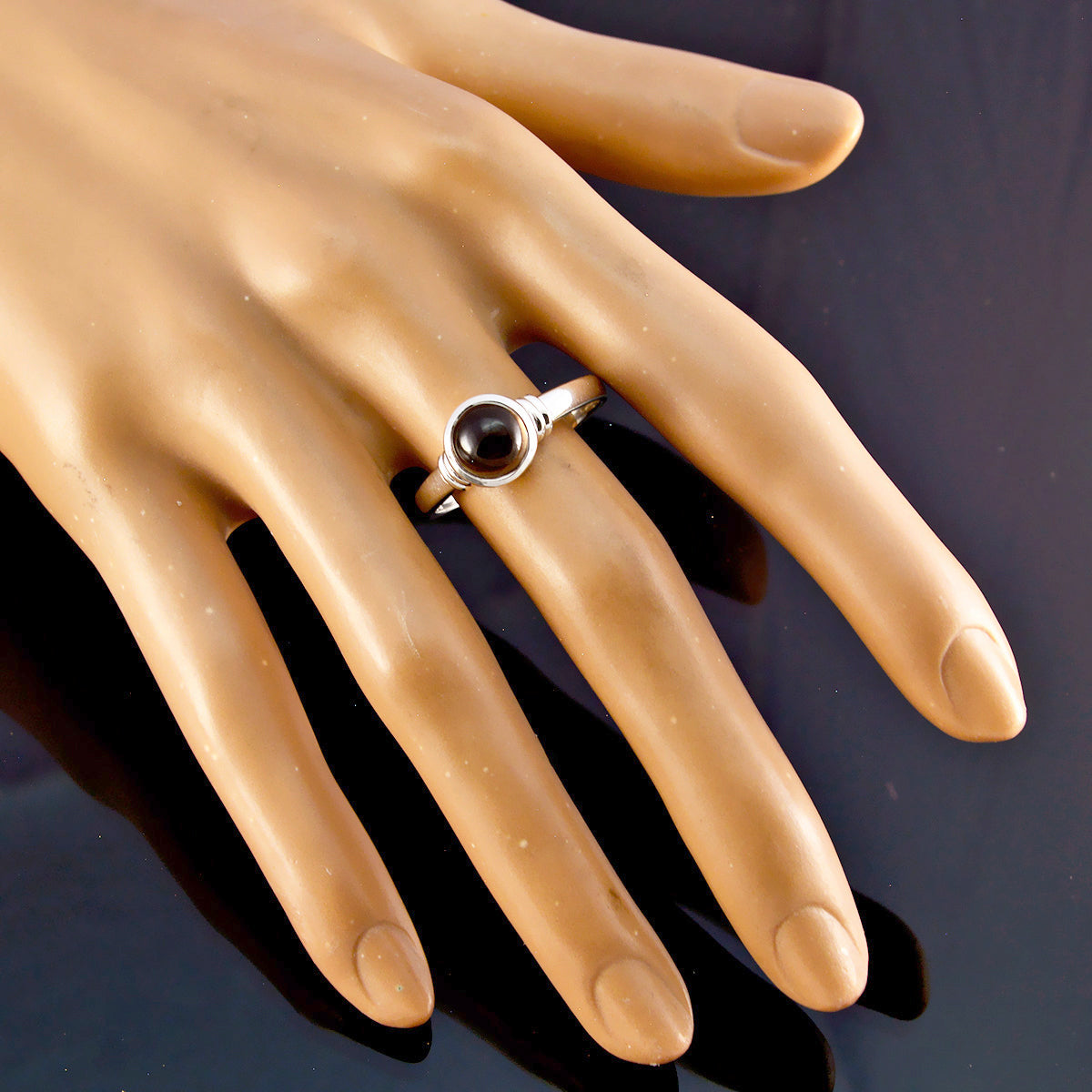 Resplendent Gemstone Smoky Quartz Solid Silver Ring Jewelry Polish