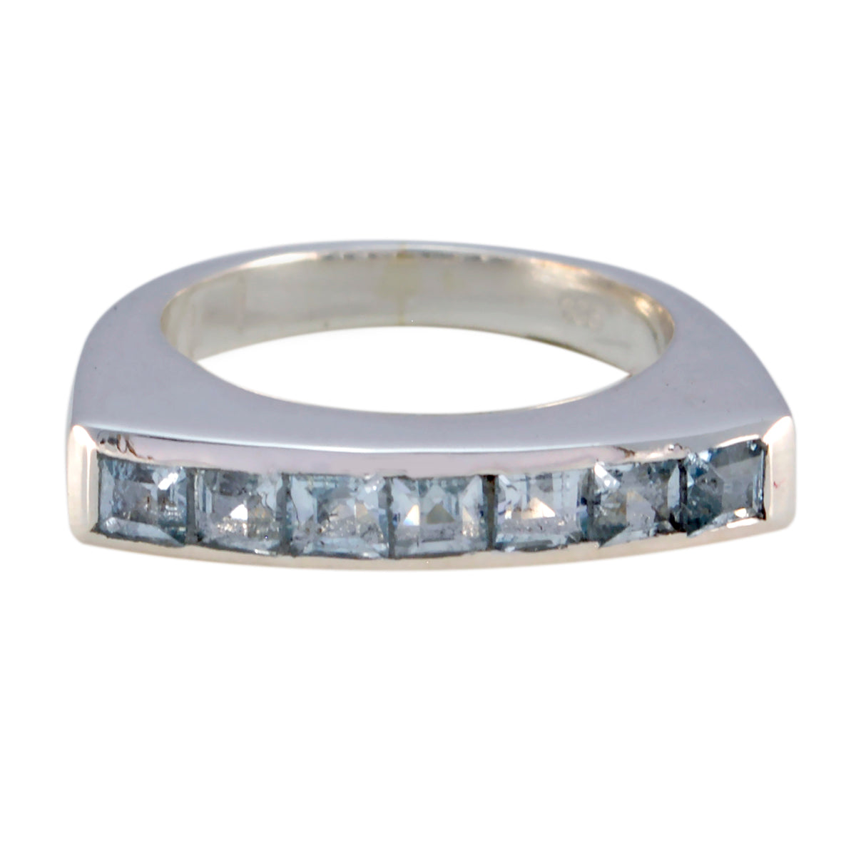 Riyo Adorable Gemstone Blue Topaz 925 Sterling Silver Ring Knot