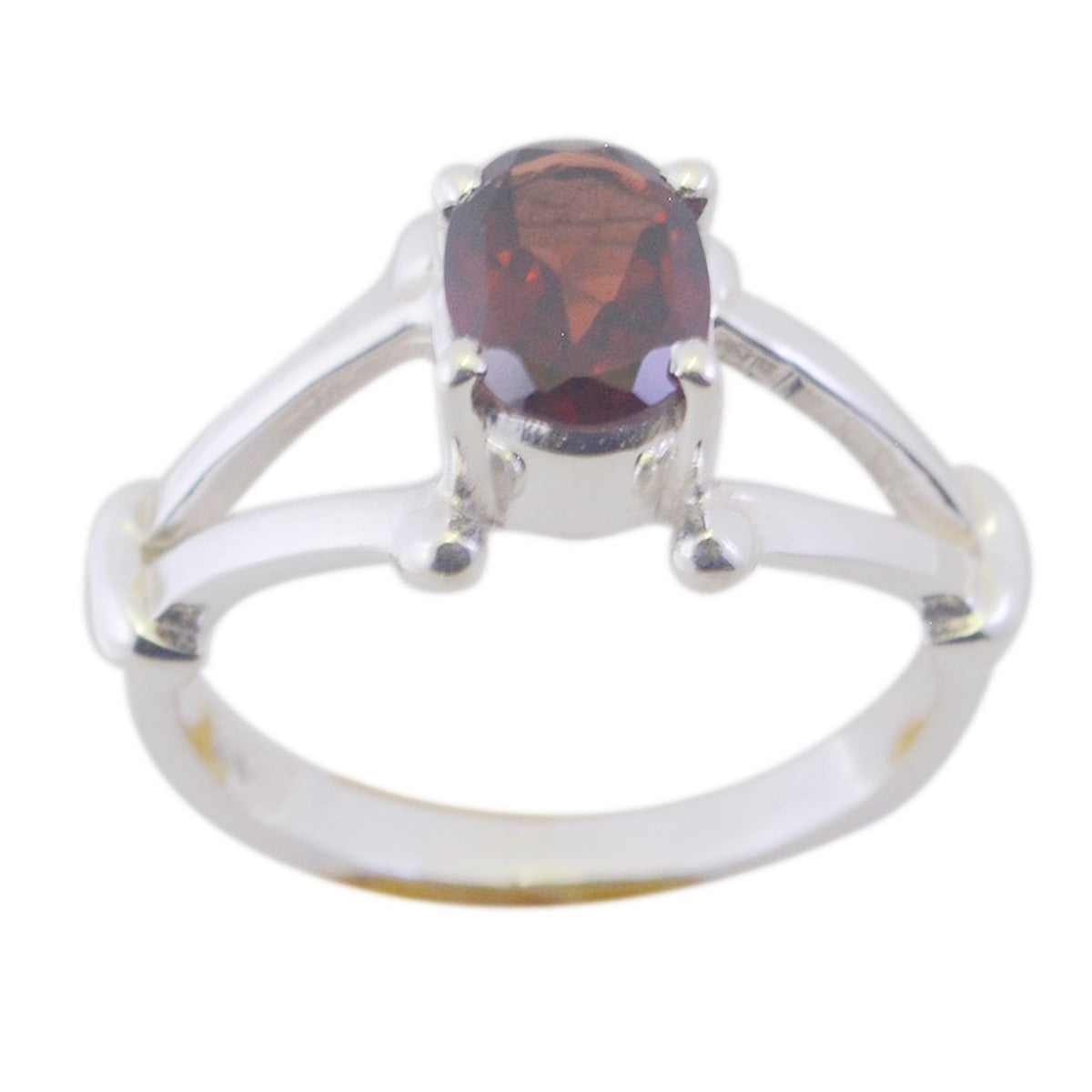 Riyo Adorable Gemstone Garnet Solid Silver Ring Bedazzled Jewelry