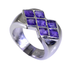 Riyo Aesthetic Gems Amethyst Silver Ring Designer Jewelry Brands