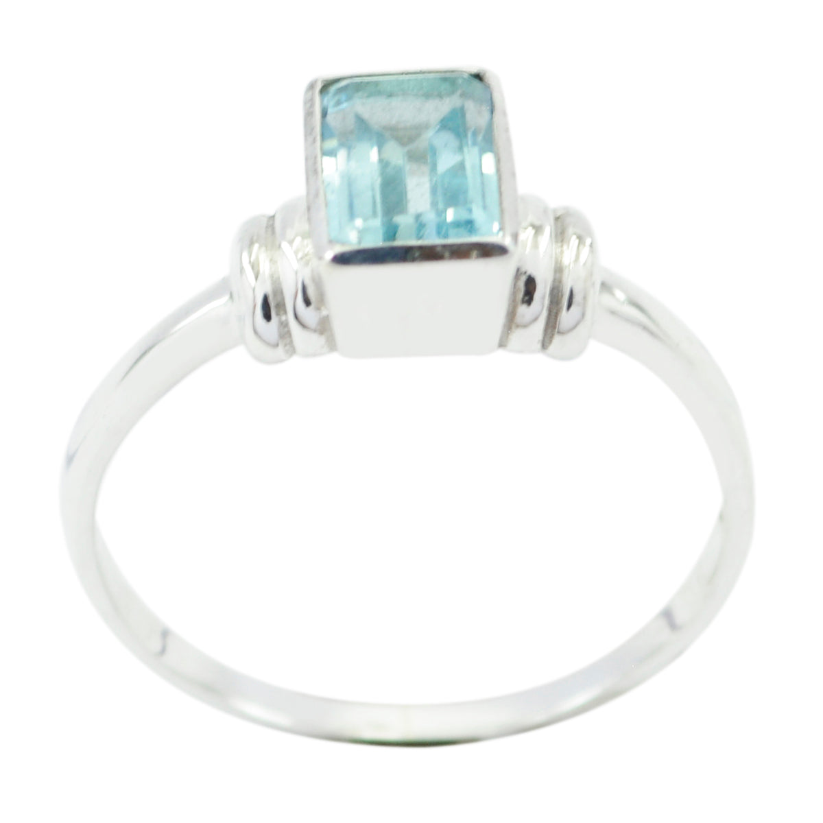 Riyo Aesthetic Gemstones Blue Topaz 925 Ring Jewelry Storage Mirror
