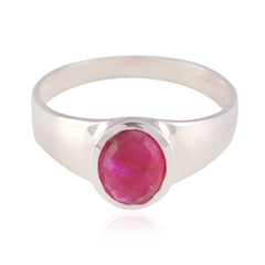 Riyo Appealing Gems Indianruby Solid Silver Ring Jewelry Online