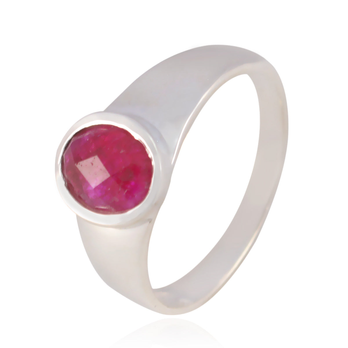 Riyo Appealing Gems Indianruby Solid Silver Ring Jewelry Online