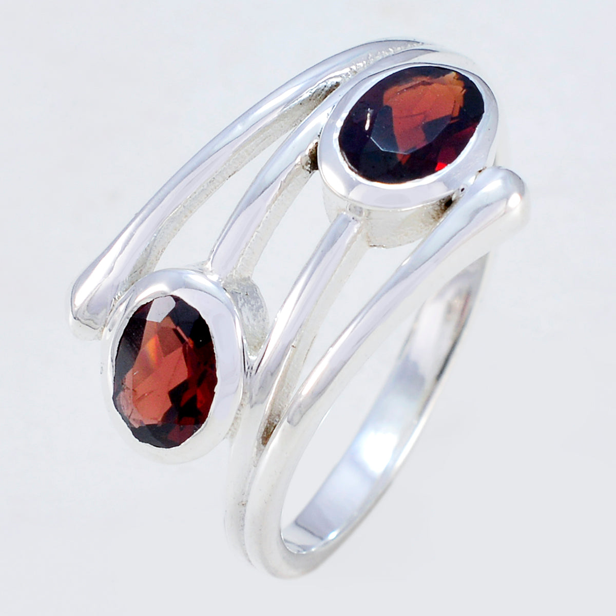Riyo Appealing Gemstones Garnet Sterling Silver Rings Fine Item