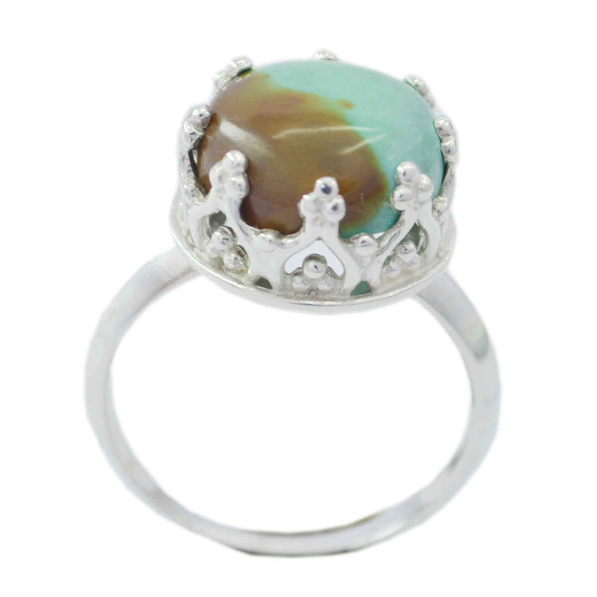 Riyo Attractive Gems Turquoise Sterling Silver Ring Peacock Jewelry