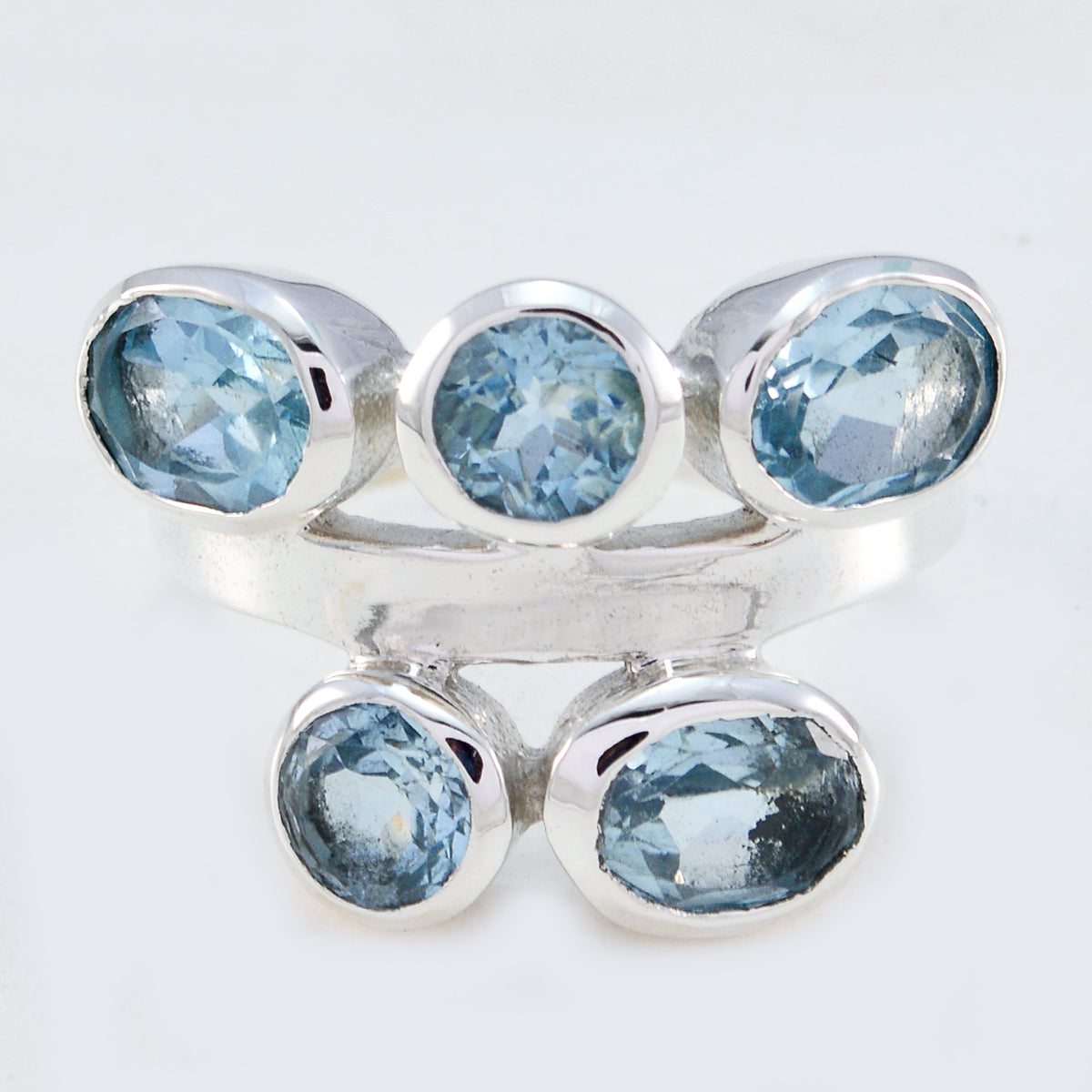 Riyo Bewitching Gemstones Blue Topaz Silver Ring La Jewelry Plaza
