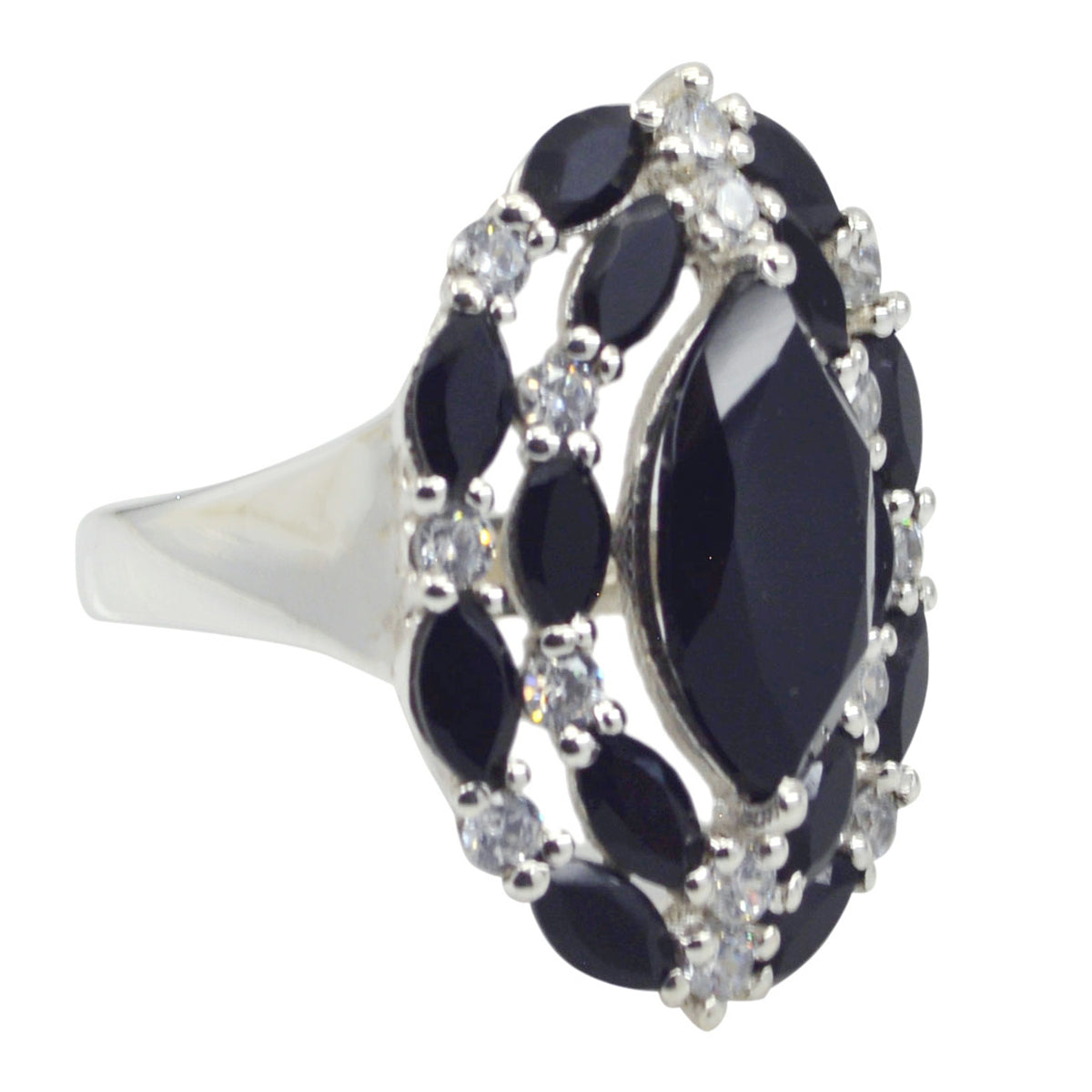 Riyo Bonnie Gems Black Onyx 925 Sterling Silver Ring Jewelry For Her