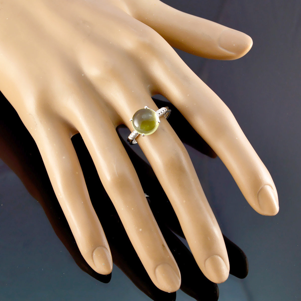Riyo Bonny Gems Lemon Quartz Solid Silver Rings Touchstone Jewelry