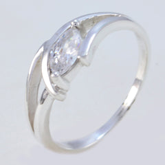 Riyo Bonny Gemstone Crystal Quartz Solid Silver Ring Anchor Jewelry
