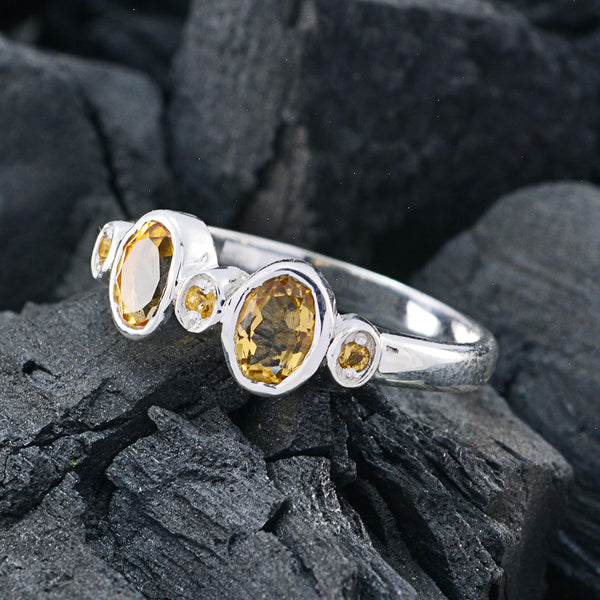 Riyo Captivating Gems Citrine Solid Silver Ring Vikings Jewelry