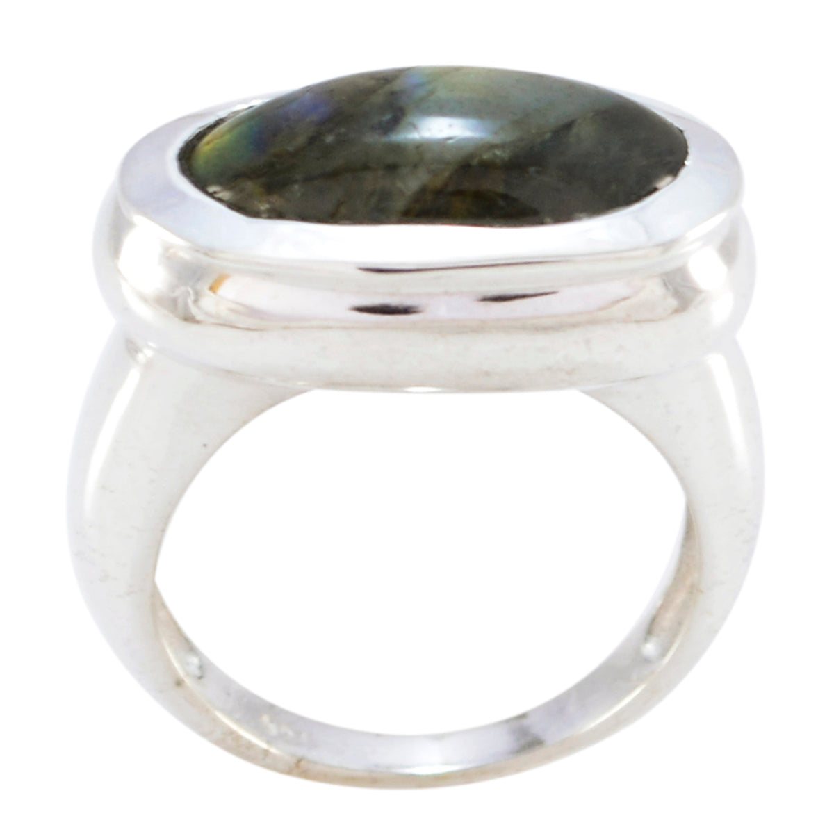 Riyo Captivating Stone Labradorite Solid Silver Ring Pave Jewelry