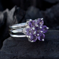 Riyo Charming Gemstone Amethyst Silver Rings Famous Jewelry Brands