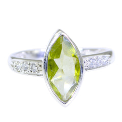 Riyo Charming Gemstone Peridot 925 Sterling Silver Rings Gem Jewelry