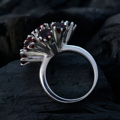 Riyo Chocolate-Box Gemstone Garnet Sterling Silver Ring Diy Jewelry